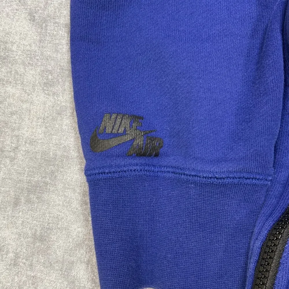 Nike Air Pivot V3 Crew Sweatshirt Game Royal Black 728277-455 Mens L Side Zip